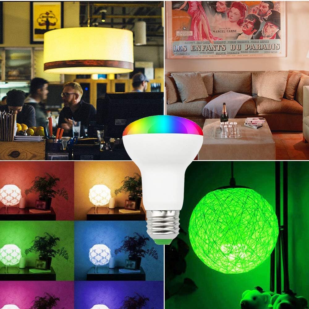 Exclusive Luxvista BR20 RGB Dimmable LED Bulbs - 3W E26 Medium Screw Base R20 Color Changing LED Light Bulb with Remote Control Decorative Ambient Light for Stage Hotel Party Mood Light RGB+Daylight (2-Pack)