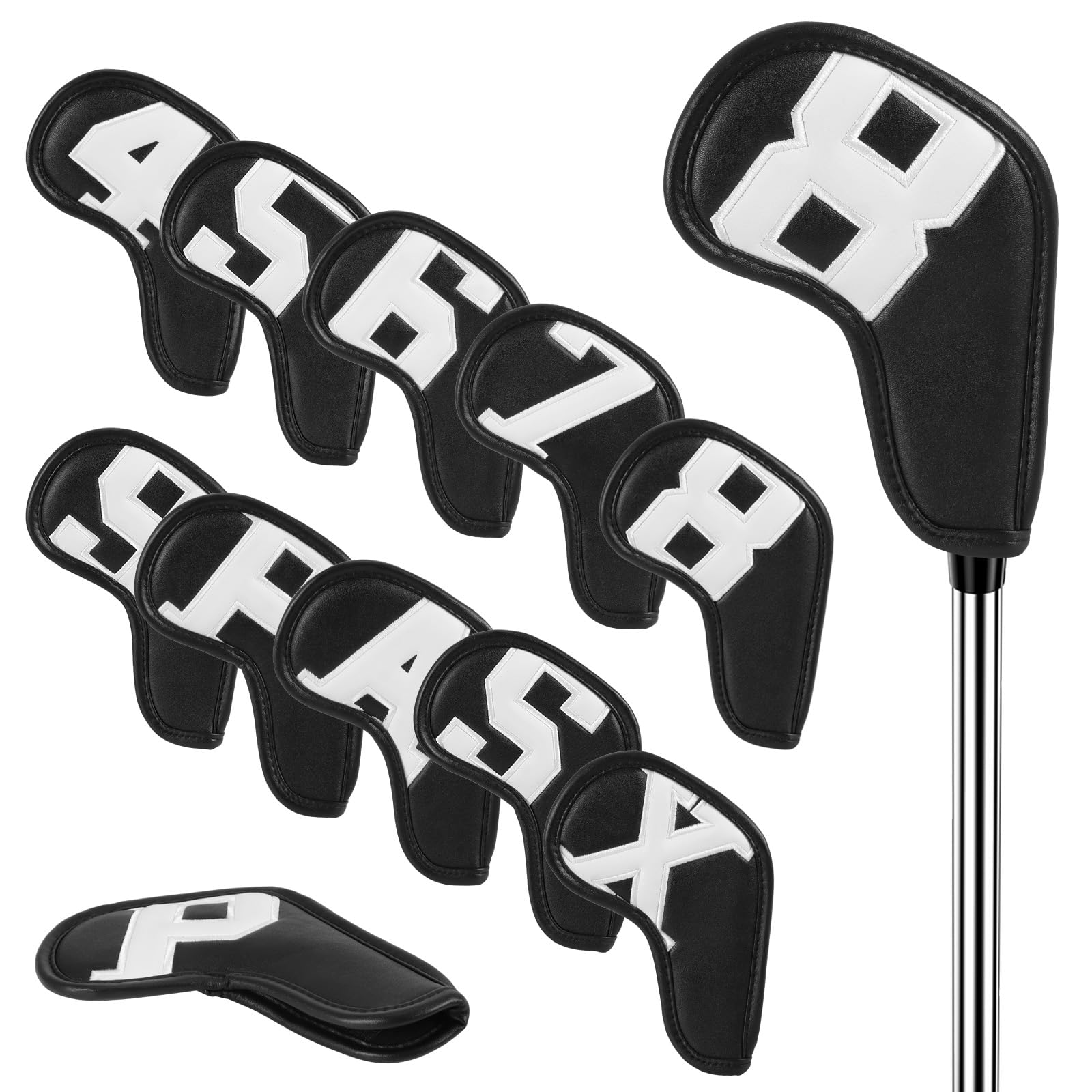 10Pack Golf Club Head Covers, with Double Side Numbers for Men Women