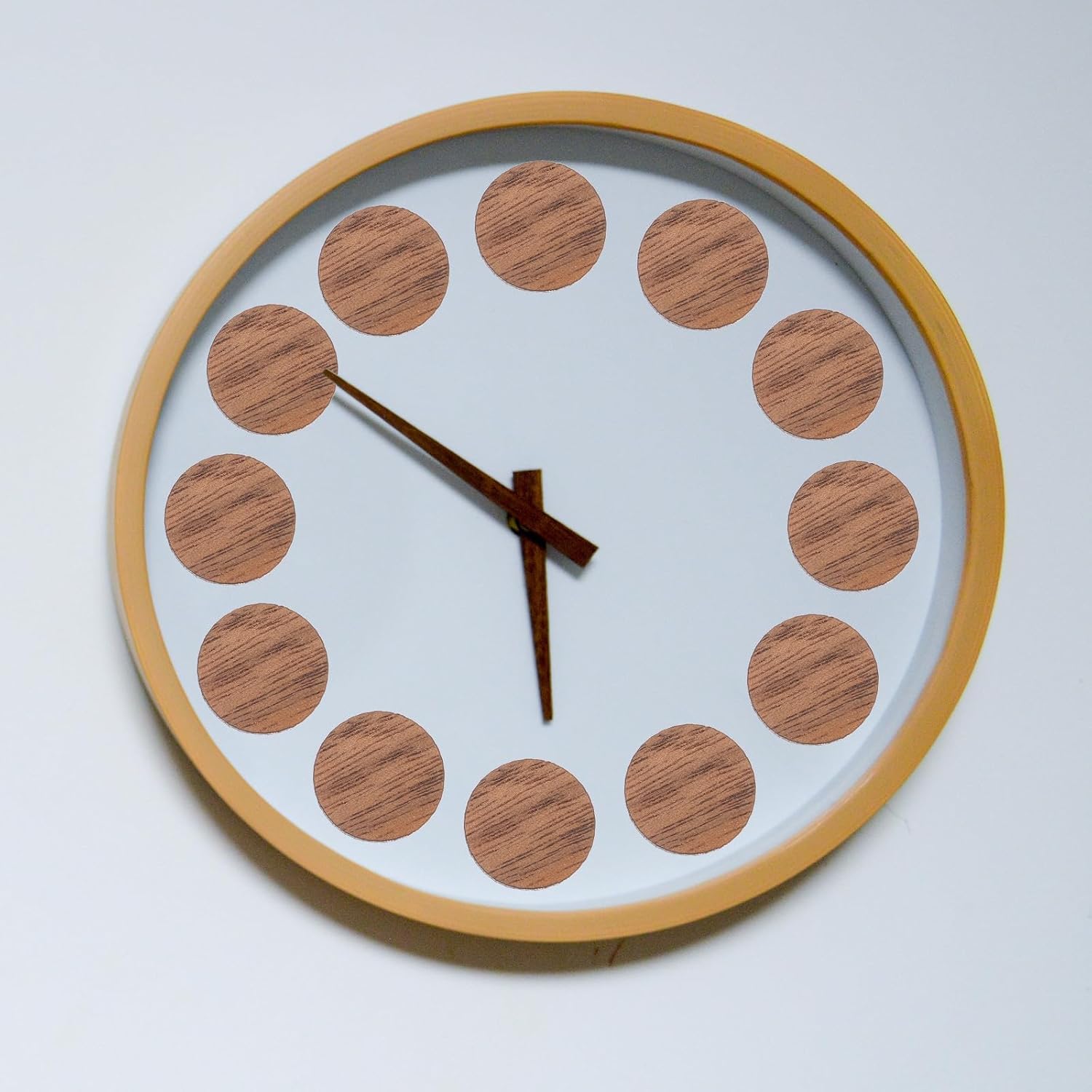 DIY Clock Numerals Kit Brown Wooden Replacement Numbers for Wall Clock | Roman Numeral Set, Easy-to-read Markings, Decorative Repair Accessory for Living Room Use