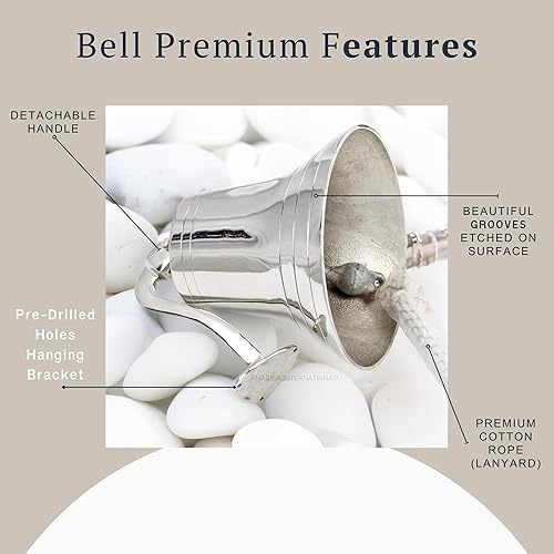 Miniatura 4 de Nagina International Nautical Premium - Campanas funcionales para puerta con revestimiento de níquel y latón pulido Exclusiva decoración pirata