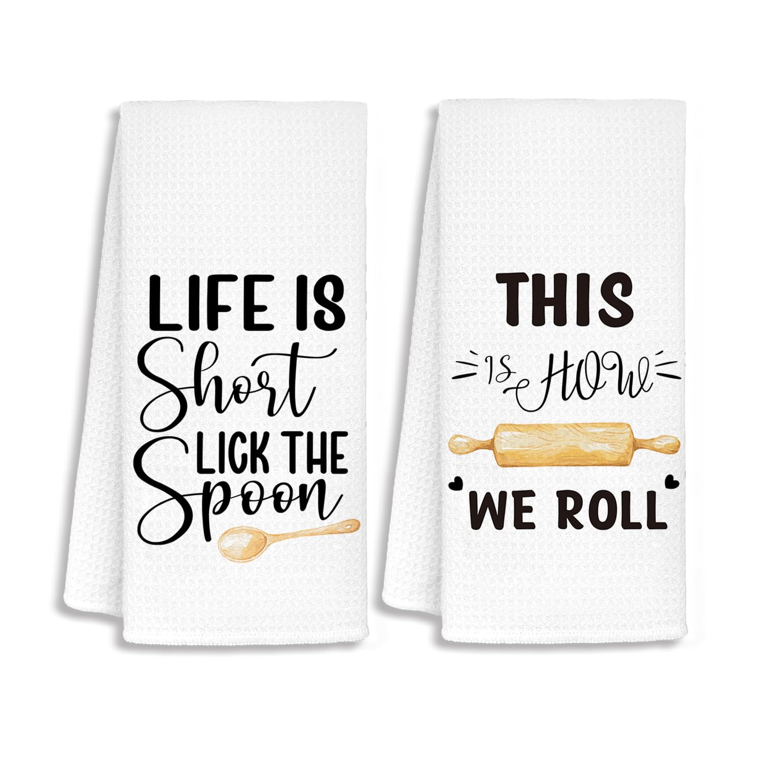 Baking Gifts Kitchen Towels,Gifts for Bakers Cookie Tea Towels,Baking Gift for Women Dish Tea Towels for Kitchen 16x24 Inch Set of 2