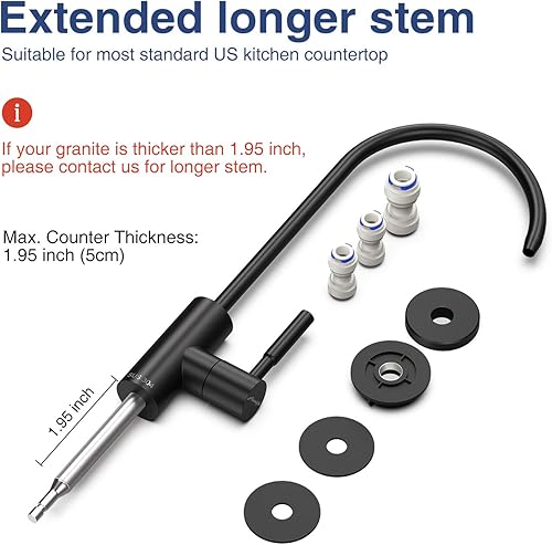 Miniatura 2 de Frizzlife Grifo de filtro de agua RO el grifo de agua potable se adapta a la mayoría de sistemas de ósmosis inversa y sistema de filtración de agua