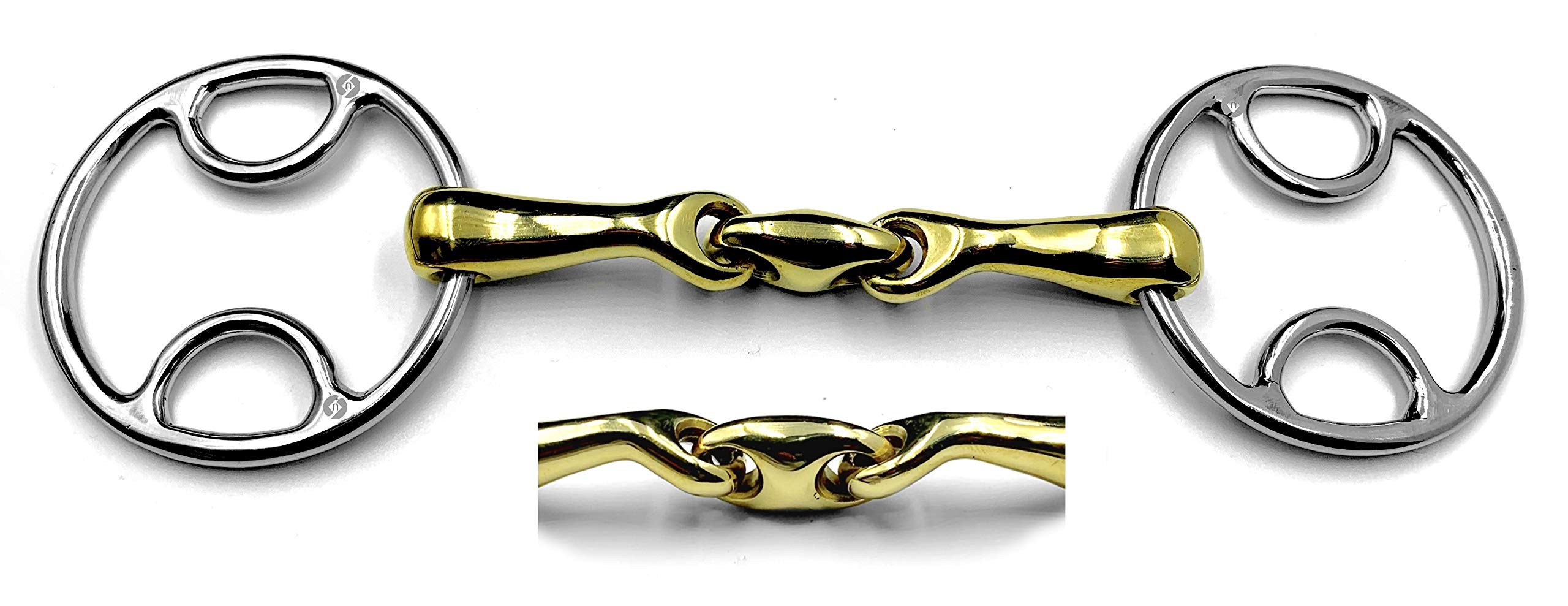 OTTE Wilkie Bevel / Beval Horse Bit Snaffle with German Silver Lozenge Angled Degree Loose Ring (5.5")