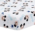Lambs & Ivy Disney Baby Forever Mickey Mouse White Fitted Crib Sheet