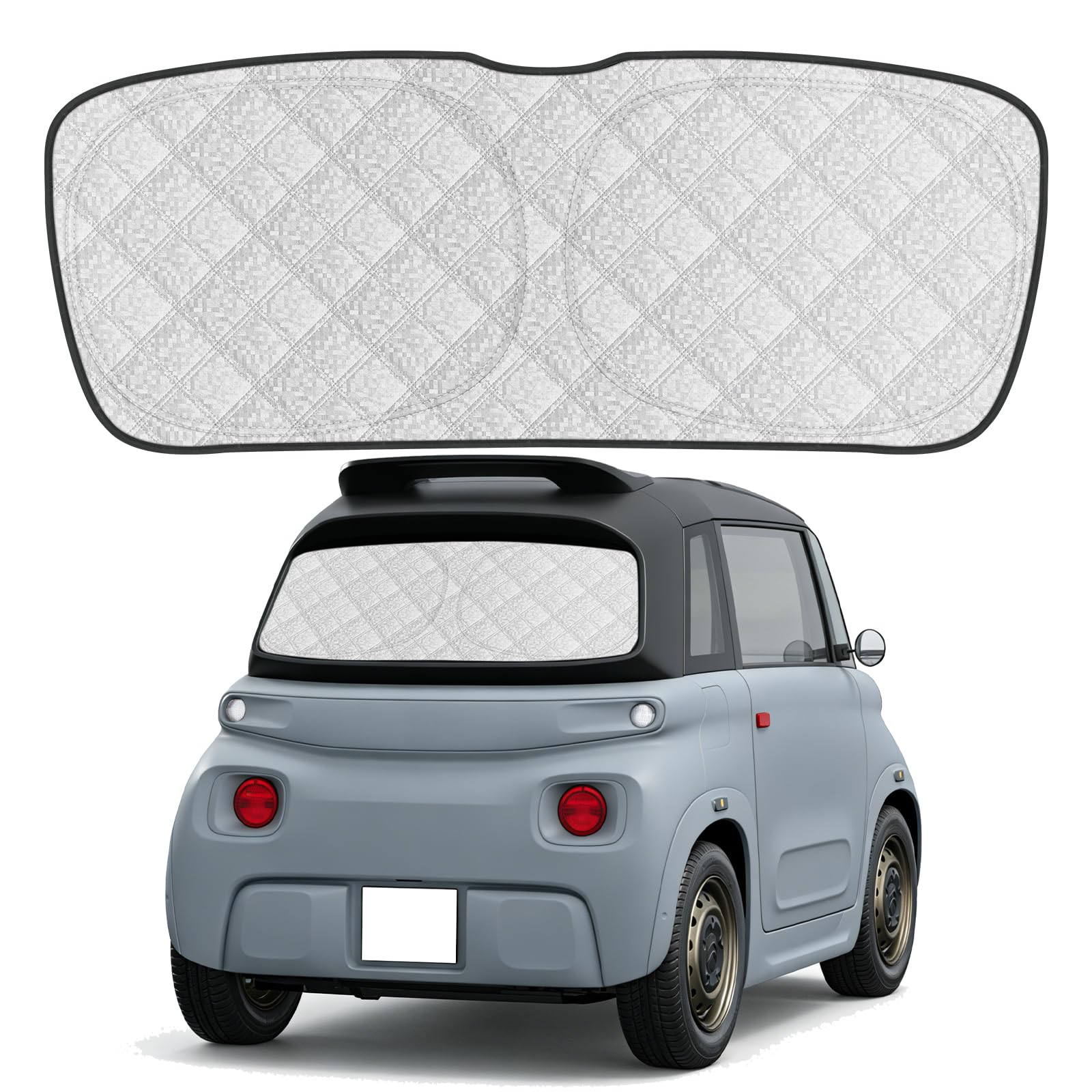 Pare-Soleil pour Lunette Arrière Remplacement pour Citroen Ami 2020-2026 Opel Rocks-e 2021-2026 Fiat Topolino 2023-2026, Pliable Pare-Soleil pour Pare-Brise de Voiture, Bloque 99% des Rayons UV