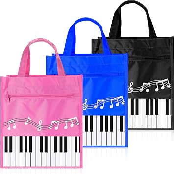 3 Pcs Piano Keys Handbag Reusable Tote Bag Shoulder Shopping Bag for Music Teacher Gifts