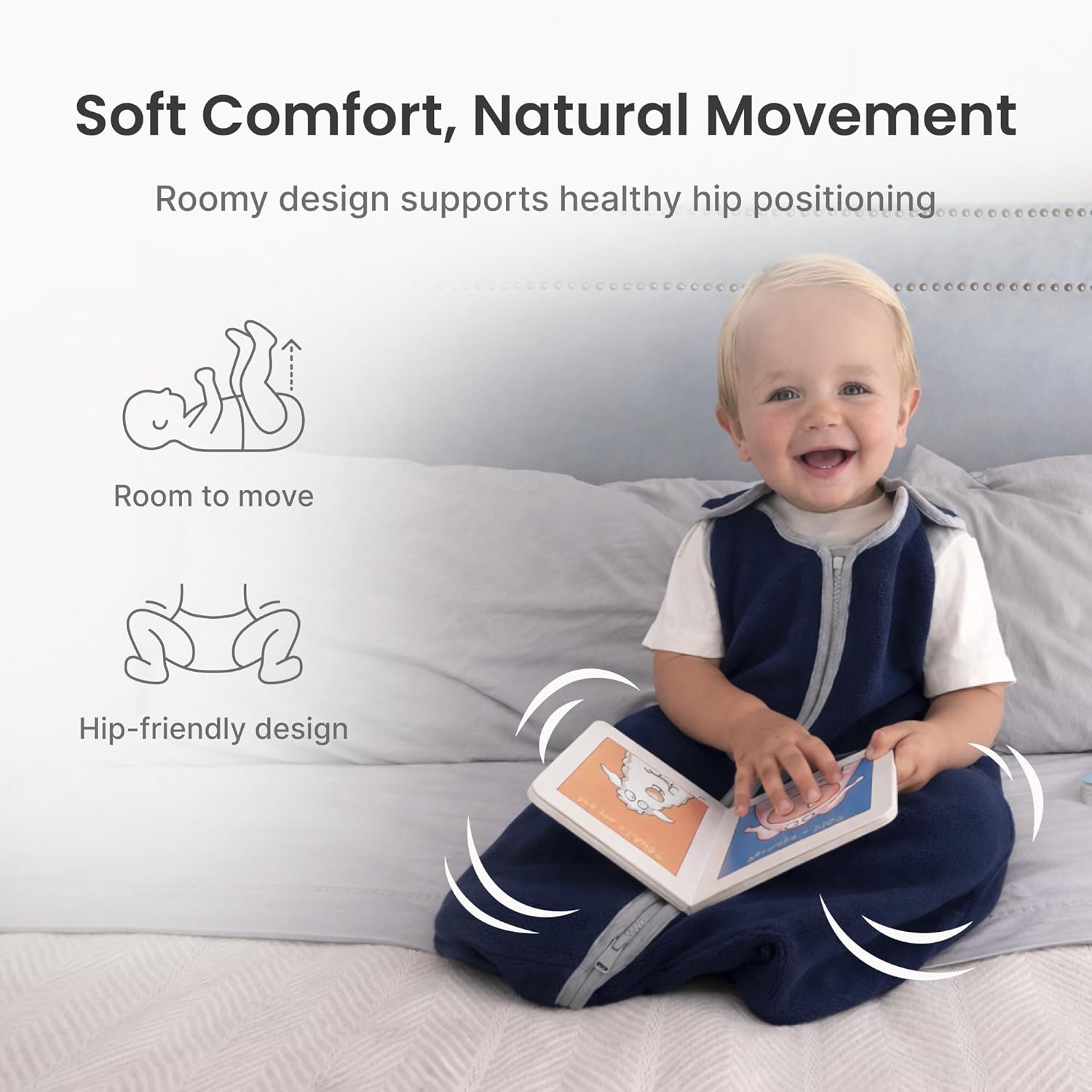 Baby Deedee Sleep Nest Fleece - Baby Sleep Sack 1.2 TOG 18-36 Months, Comfort Sleeping Bag with Soft Polar Fleece & Patented Shoulder Snaps, Toddler Wearable Blanket for Boys & Girls, Ivory