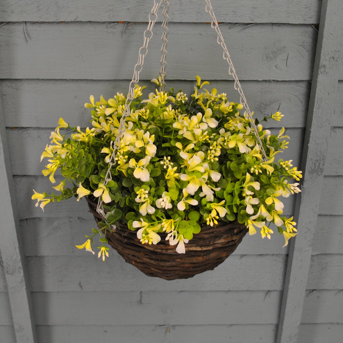 Smart Garden Petunia Artificial Green Round Plastic Hanging Basket, 25Cm