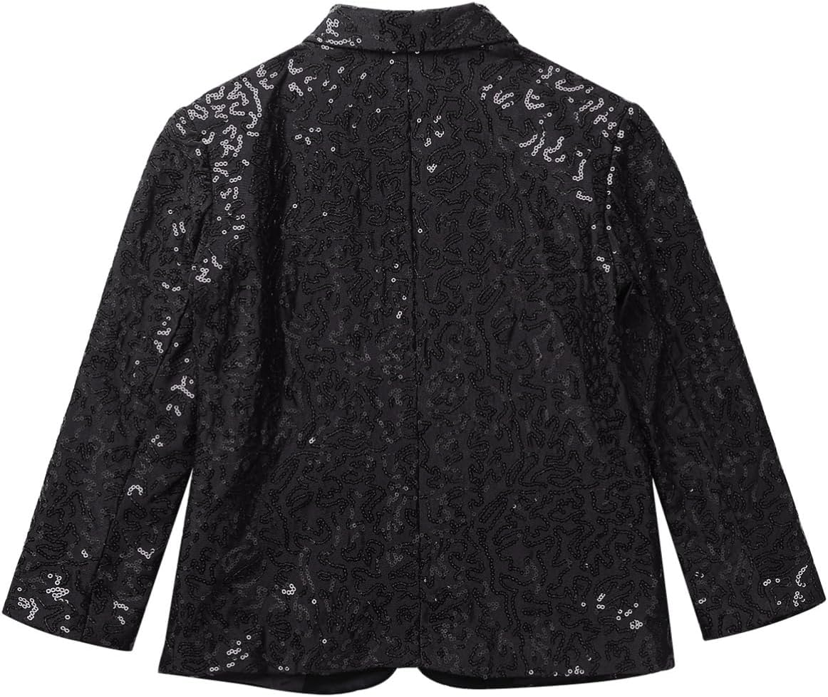 CHICTRY Kids Boys' Blazer Jacket Sparking Sequin One Button Dress Suit Dinner Wedding Dance Party Top