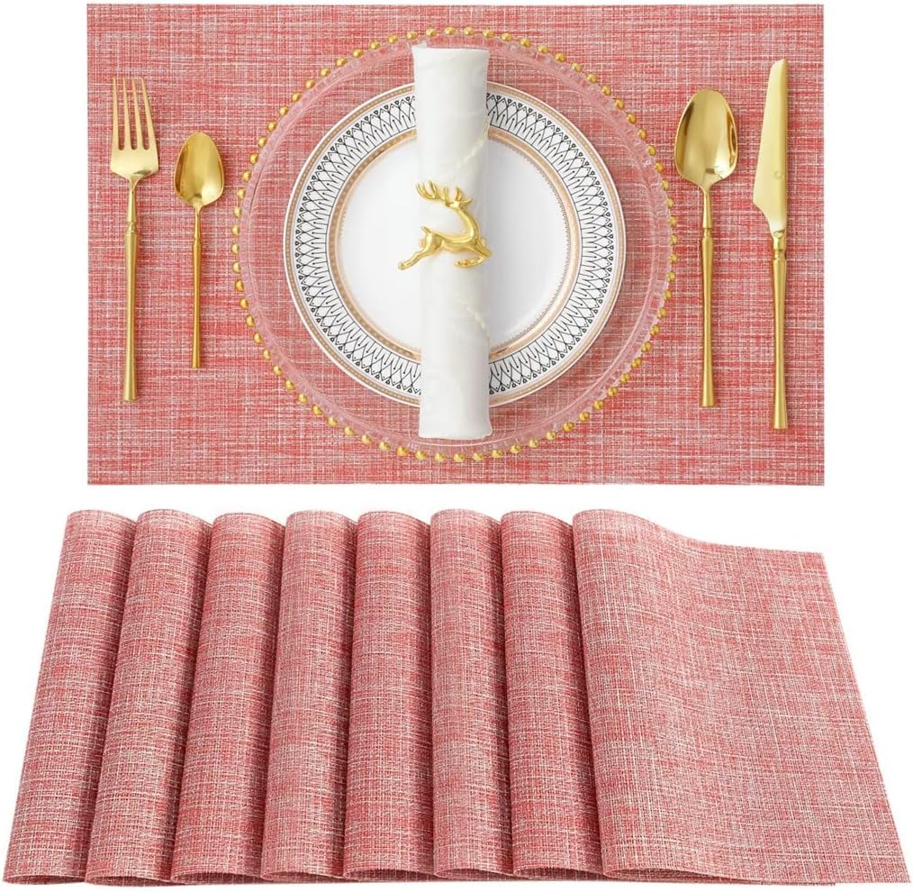 ホームキッチンデコレーション用プレースマット ウエスタンプレースマット ホリデーパーティーデコレーション 保護テーブルマット(カラー