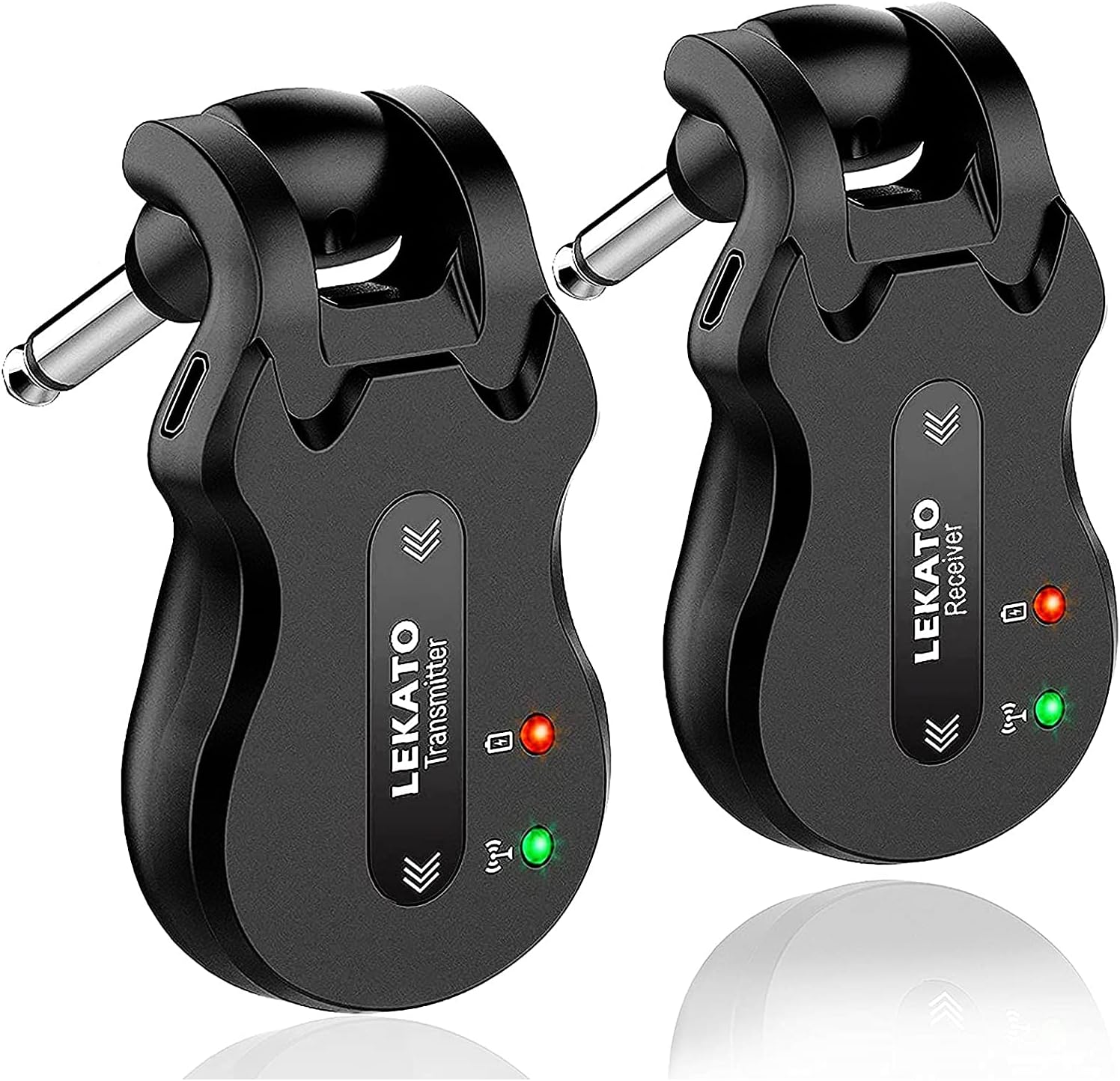 LEKATO Wireless Guitar Transmitter Receiver 4 Channels Audio Digital Wireless Guitar System 300 Feet Transmission Range