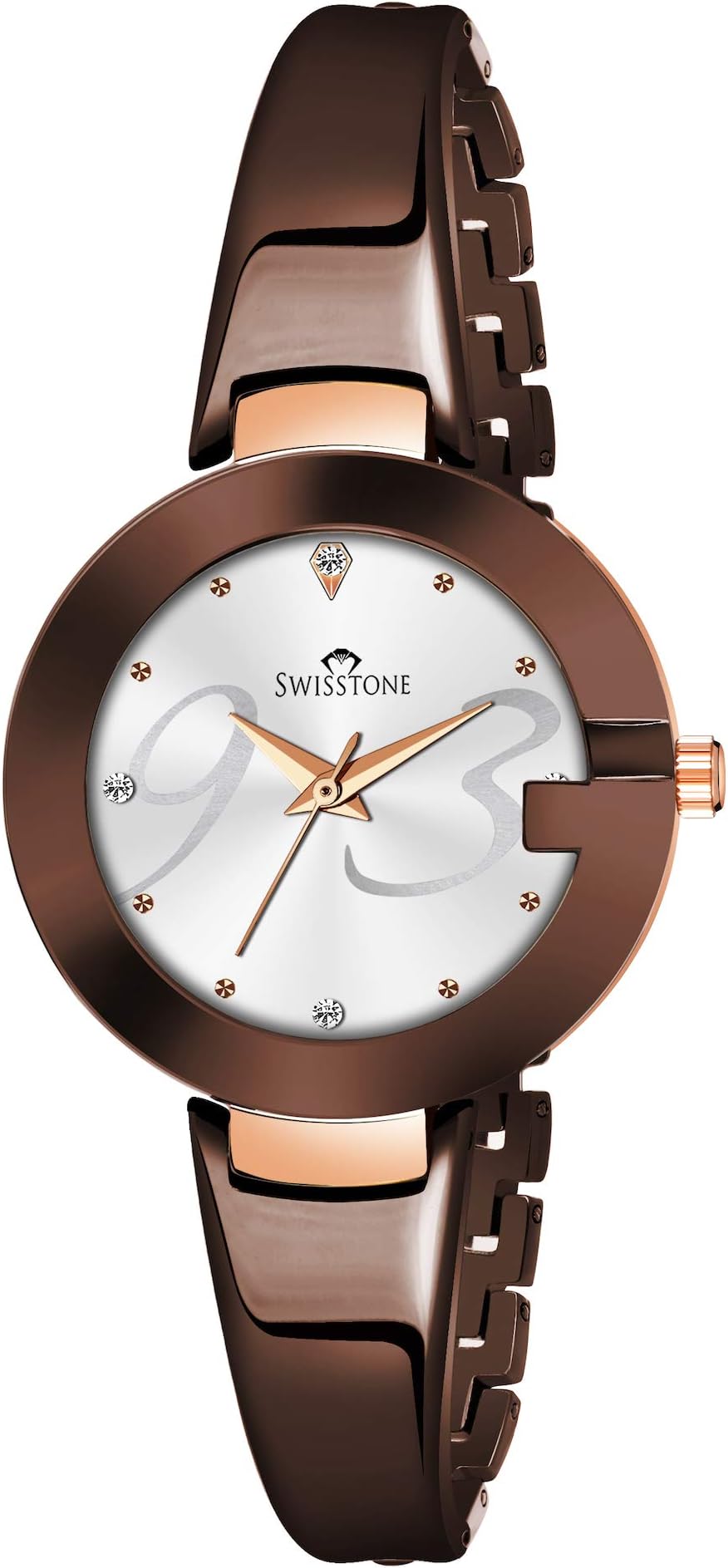 Analog Women's Watch (Silver Dial Brown Colored Strap)