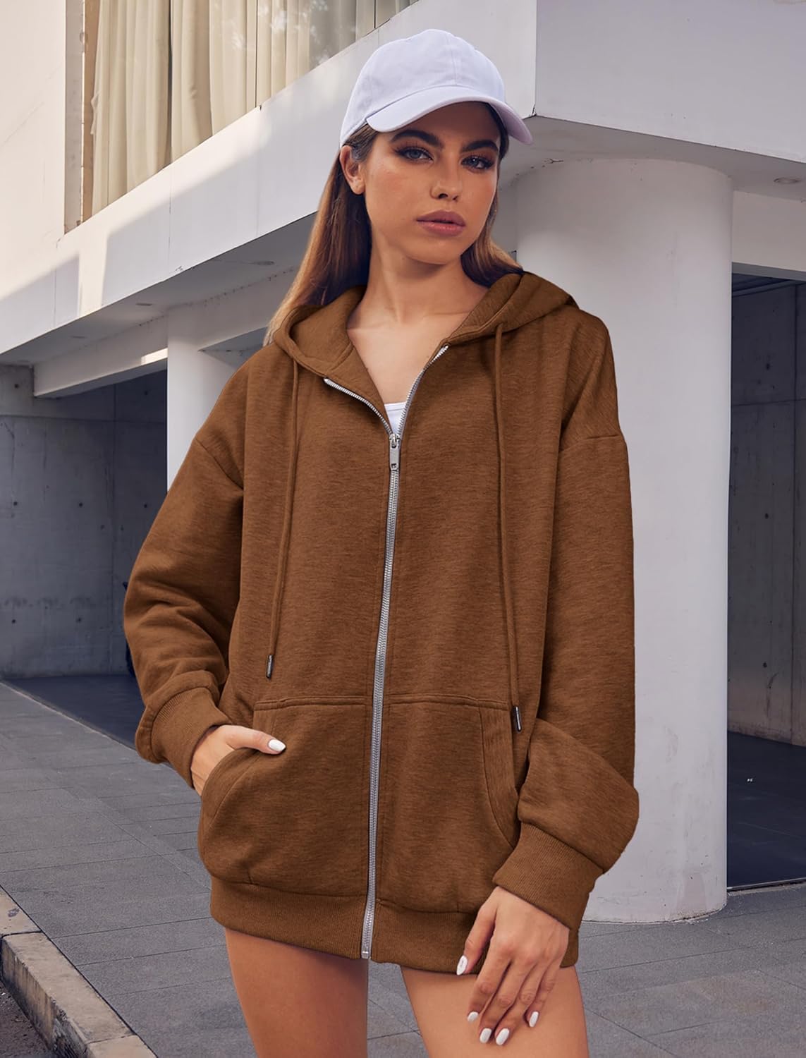 ZEAGOO Hoodies Women Zip Up Hoodie Oversized Sweatshirt Fleece Jackets Spring Fall Winter Coats 2026 Fashion - Image 4