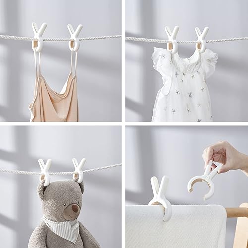 Miniatura 7 de Paquete de 6 alfileres de plástico para ropa con fuertes resortes antioxidantes, clips de toalla de playa resistentes, pinzas para ropa de