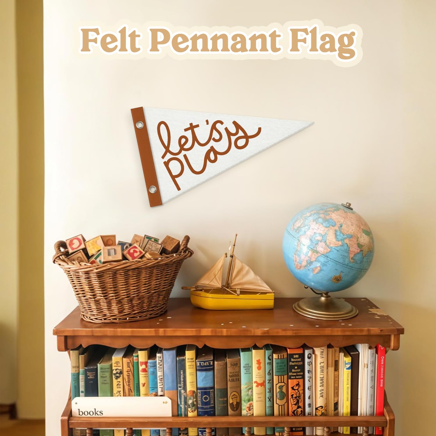 MOFUYU Classroom Door Nursery Decor Pennant Banners Flags,Playroom Sign Decor,Kids Room Felt Banner Wall Art Decor for Playroom?Homeschool?Toddler Boys Girls Room?Nursery 7.4x14 Inch