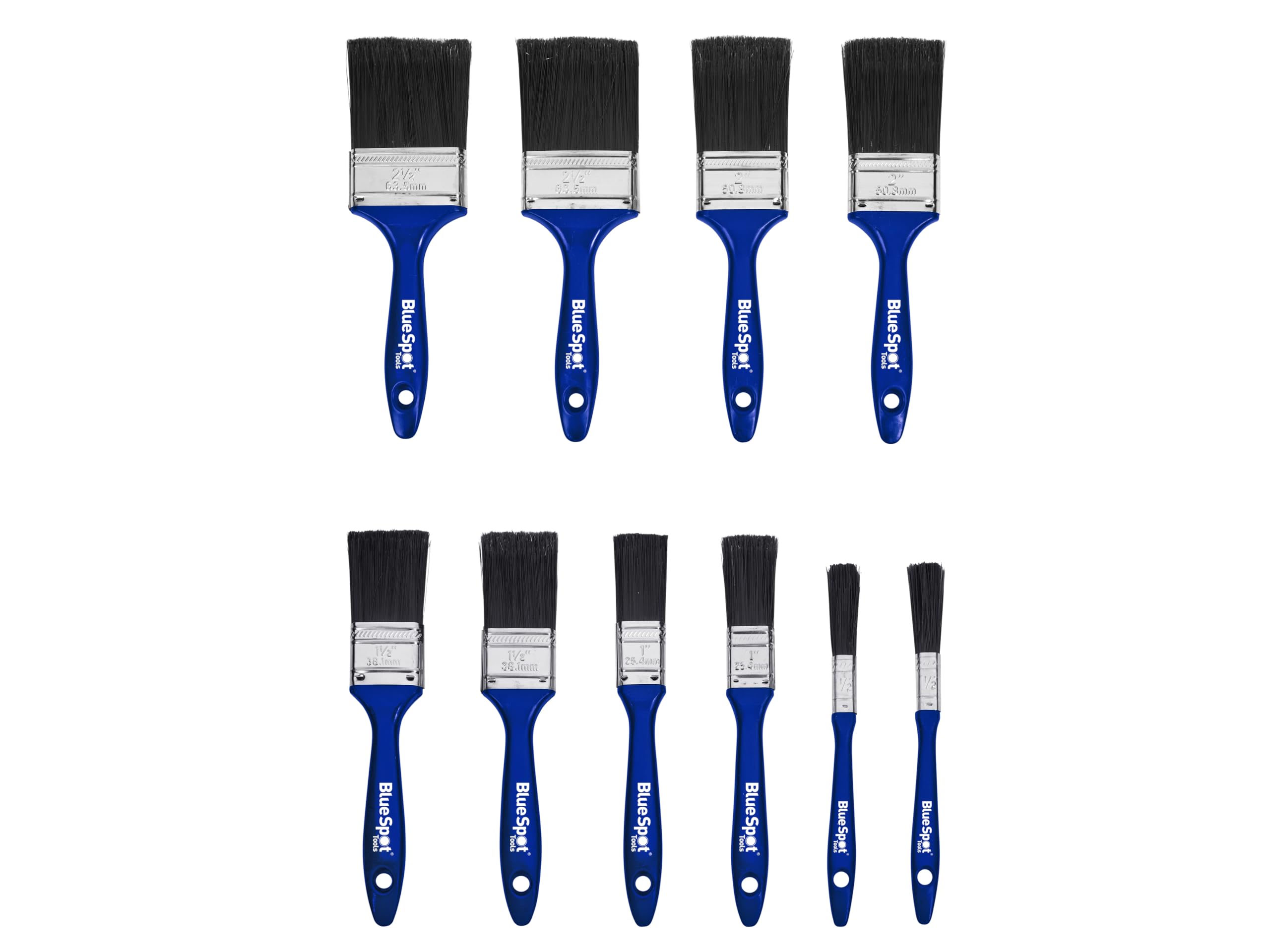 Bluespot Tools 36018 Synthetic Workshop Paint Brush Set 10 Piece