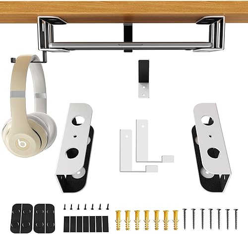BYMECOST Soporte de almacenamiento para portátil debajo del escritorio, soporte de metal para dispositivos de hasta 1.37 pulgadas de grosor,