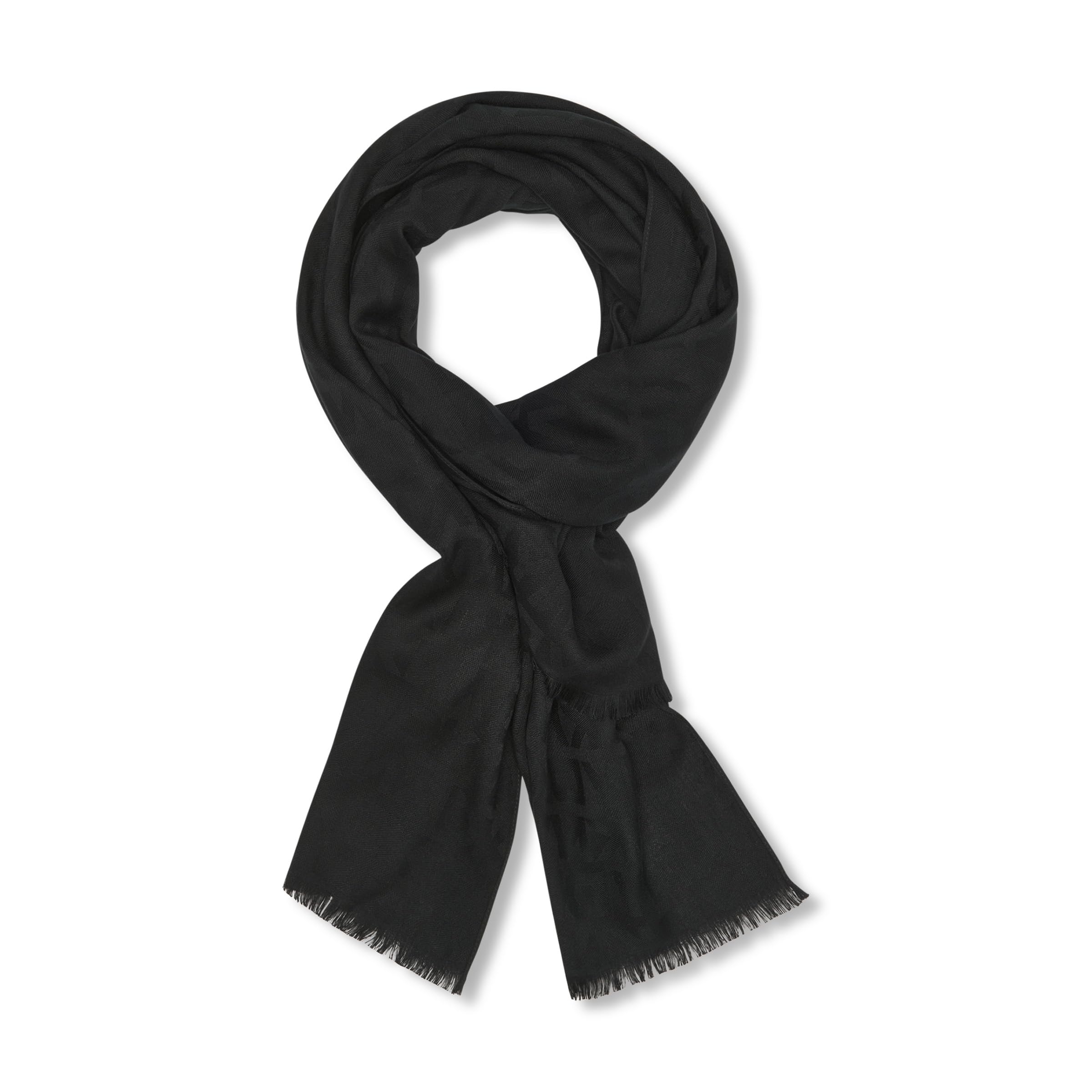 Dkny Women's Black Blanket Fluffy Plaid Scarf, One Size