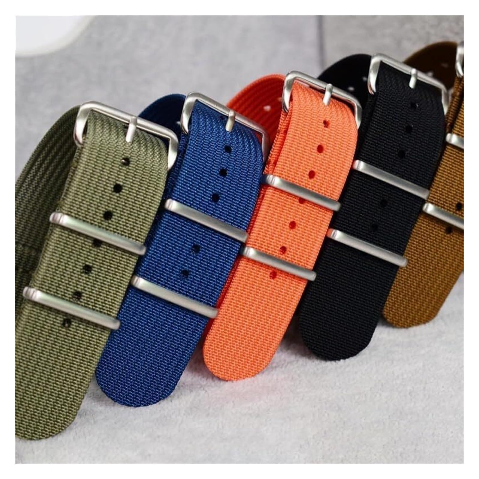 Bracelets élastiques en nylon tressé à boucle régl Bracelet de montre en Nylon 18mm 20mm 22mm, Bracelet de rechange universel for Sport, en toile