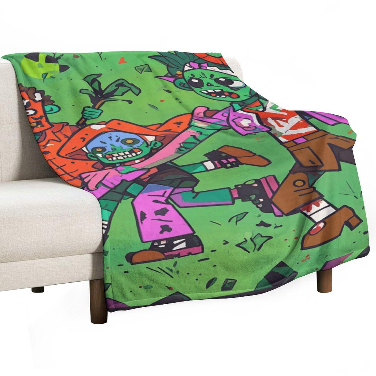 Couverture flanelle zombie en tissu premium et finitions
