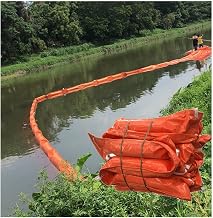 Barrier Flood, PVC Oil Fence, Float-Type Oil Containment Fence, River Protection Prevent Pollution Water Fence Thickened Rubber Reusable, 10,Orange-0.6X10M