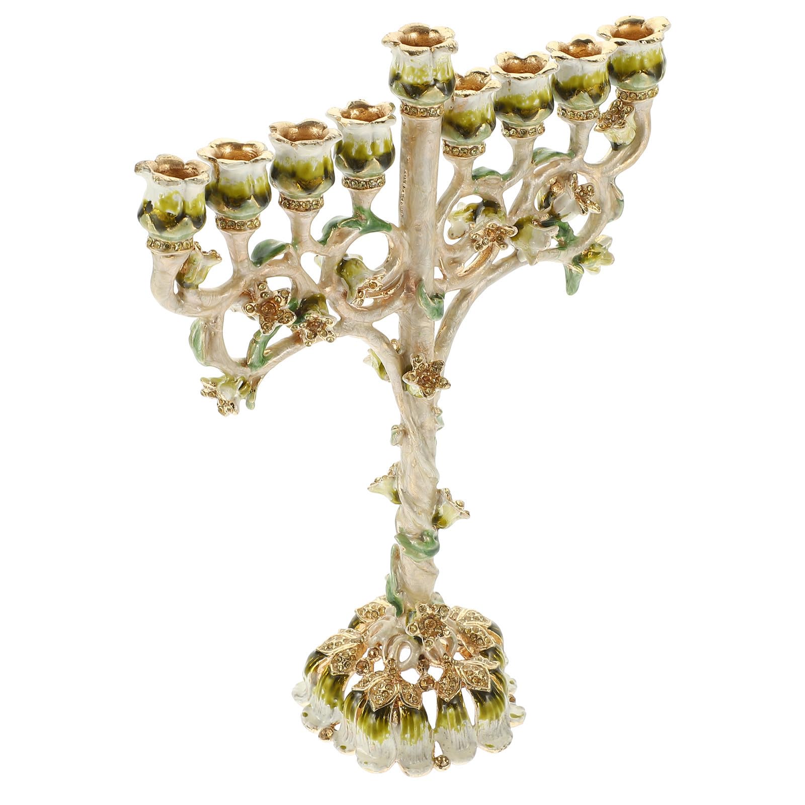 Portacandele Decorativo a 9 Bracci in Lega, Supporto Base Stabile