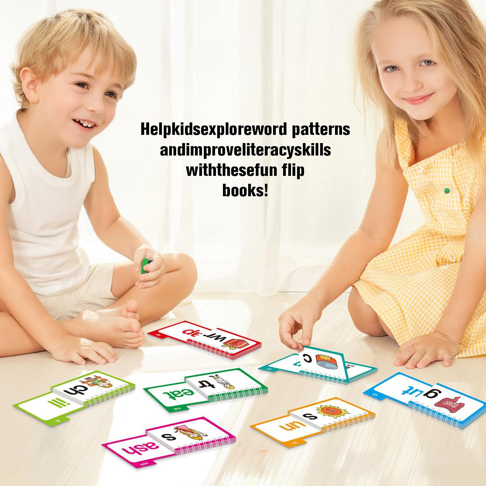 30 Read and Rhyme Flip Books, Update Word Families Flash Cards, Learn to Read Phonics Flash Card ABC Vocabulary Flash Card, Educational Reading Games - Image 2