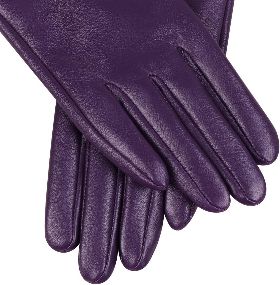 Nappaglo Nappa Leather Gloves Warm Lining Winter Button Decoration Lambskin for Women - Image 6