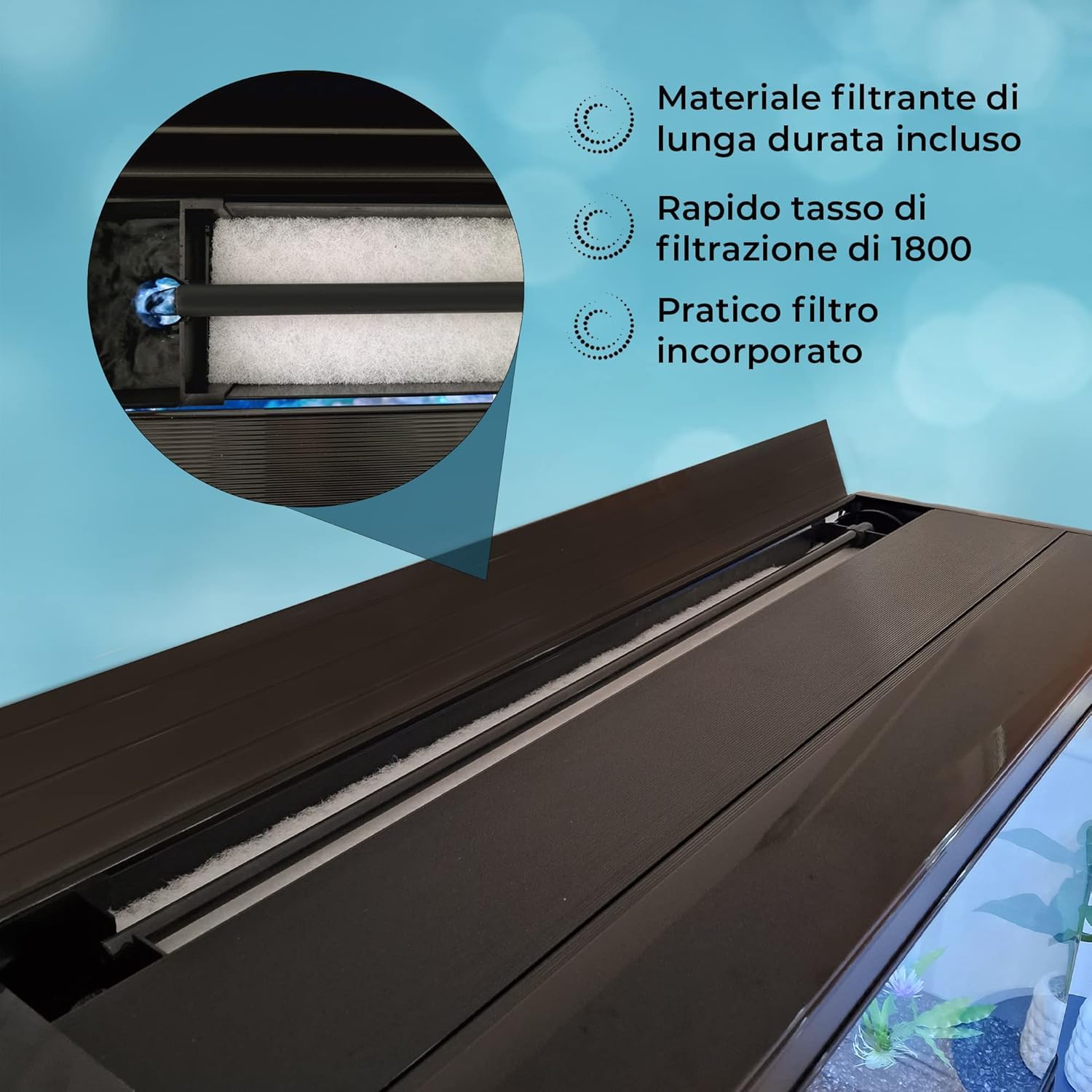 Acquario Curvo 300L con Mobile Nero Opaco, Vetro da 11mm, Pompa, Filtro, LED, Riscaldatore 300W, Ghiaia 25kg e Decorazioni – Vasca per Pesci Tropicali, Dolce e Marino 120cm