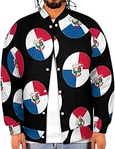 Round Flag of Panama Men's Bomber Jacket Casual Spring Fall Baseball Windbreaker Coat with Pocket