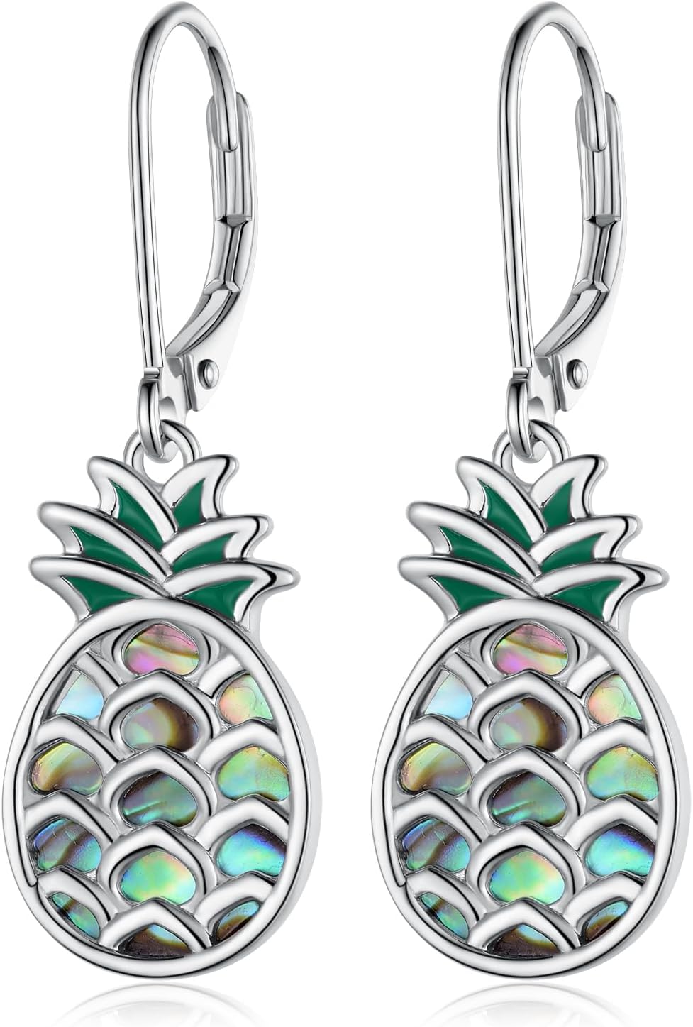 Womens Pineapple Earrings 925 Sterling Silver Leverback Upside Down Pineapple Earrings Beach Jewelry Gifts for Women