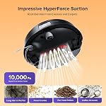 Roborock Q10 S5 Robot Aspirateur et Nettoyeur Mop, 10000Pa HyperForce Aspiration, système anti-angle double, Mop automatique, ReactiveTech Obstacle Evitement, Contrôle App, pour les Cheveux et Tapis d'animaux, Noir