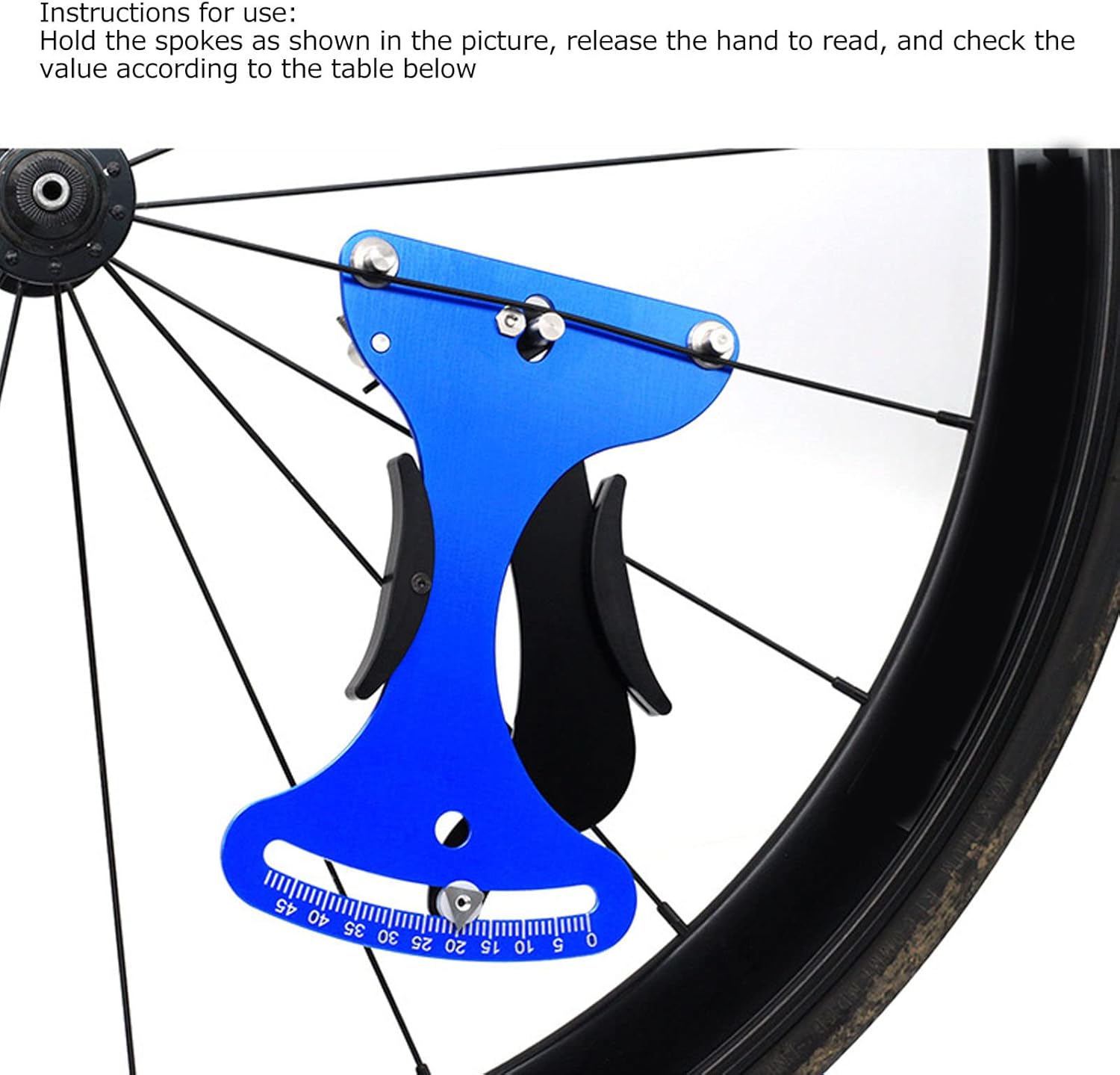 BigKing Spoke Tension Meter, Spoke Tension Meter Aluminium Alloy Bike Spoke Tool with Inlaid Plastic Handle for Mountain Bike，Bicycle Spoke Wrench