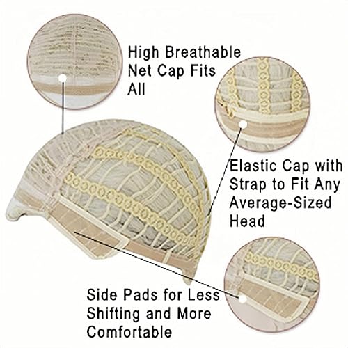 Miniatura 6 de IMEYLE Peluca rubia clara con flequillo para mujer, peluca Dorada larga y recta, peluca sintética larga rubia para niñas, peluca de cosplay de anime