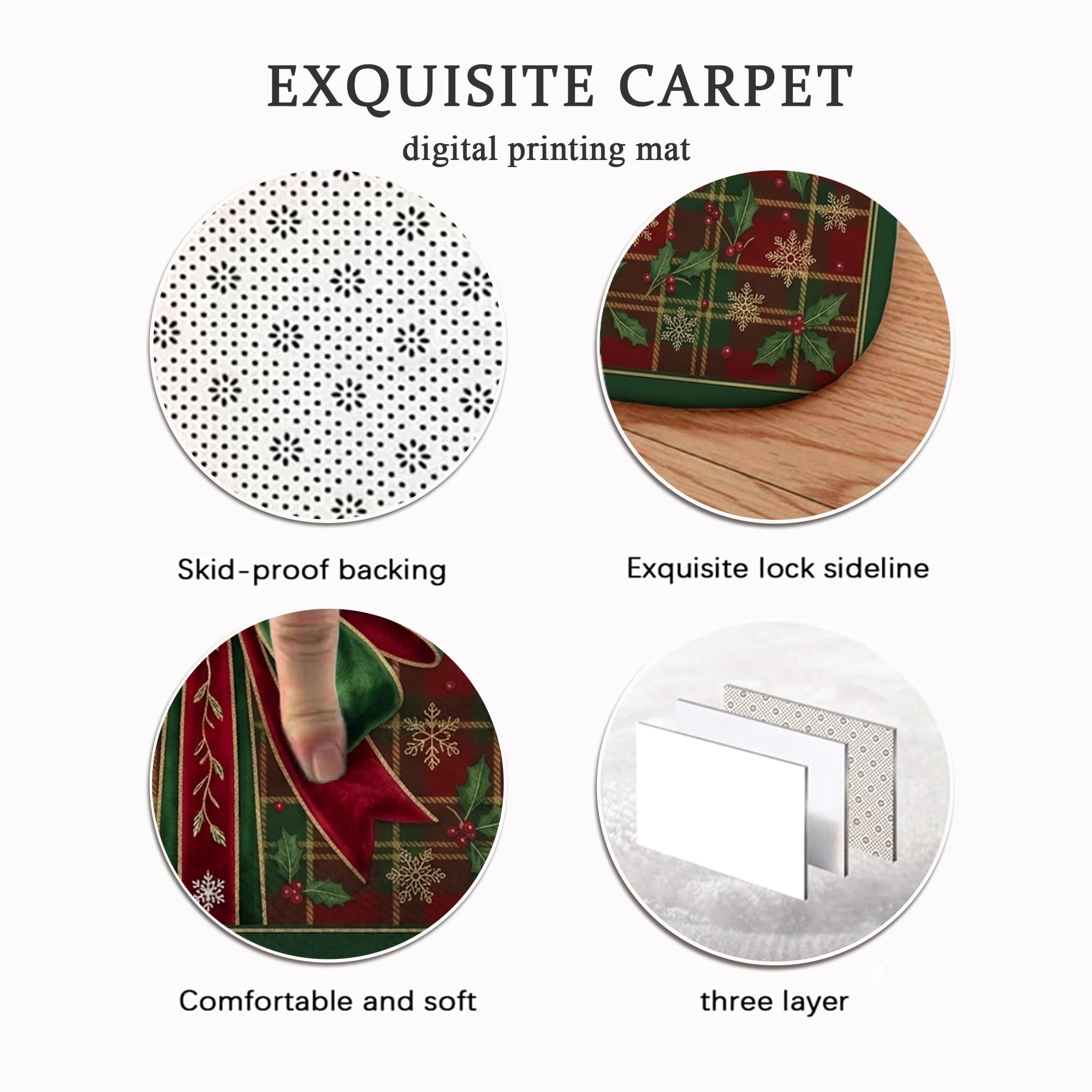 Tapis décoratif à carreaux avec nœud en ruban 1,5 x 2,1 m