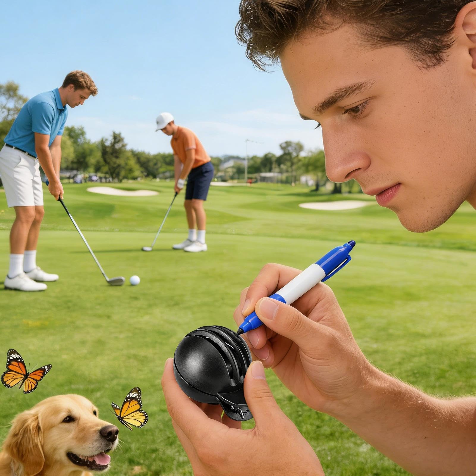 Manolyee Alineador de Líneas para Bolas de Golf - Portátil Resistente a Rayos UV - Plantilla de Marcador para Alineación de Pelotas