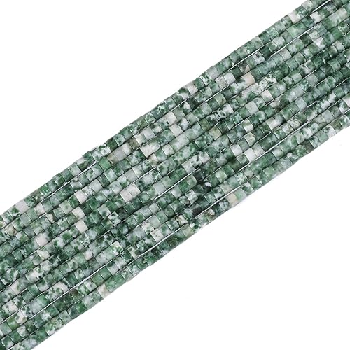 Miniatura 7 de Cuentas cilíndricas cortas de jade africano natural de 0.079 x 0.18 pulgadas, 155 piezas de tubos sueltos semi piedras preciosas para diseño de