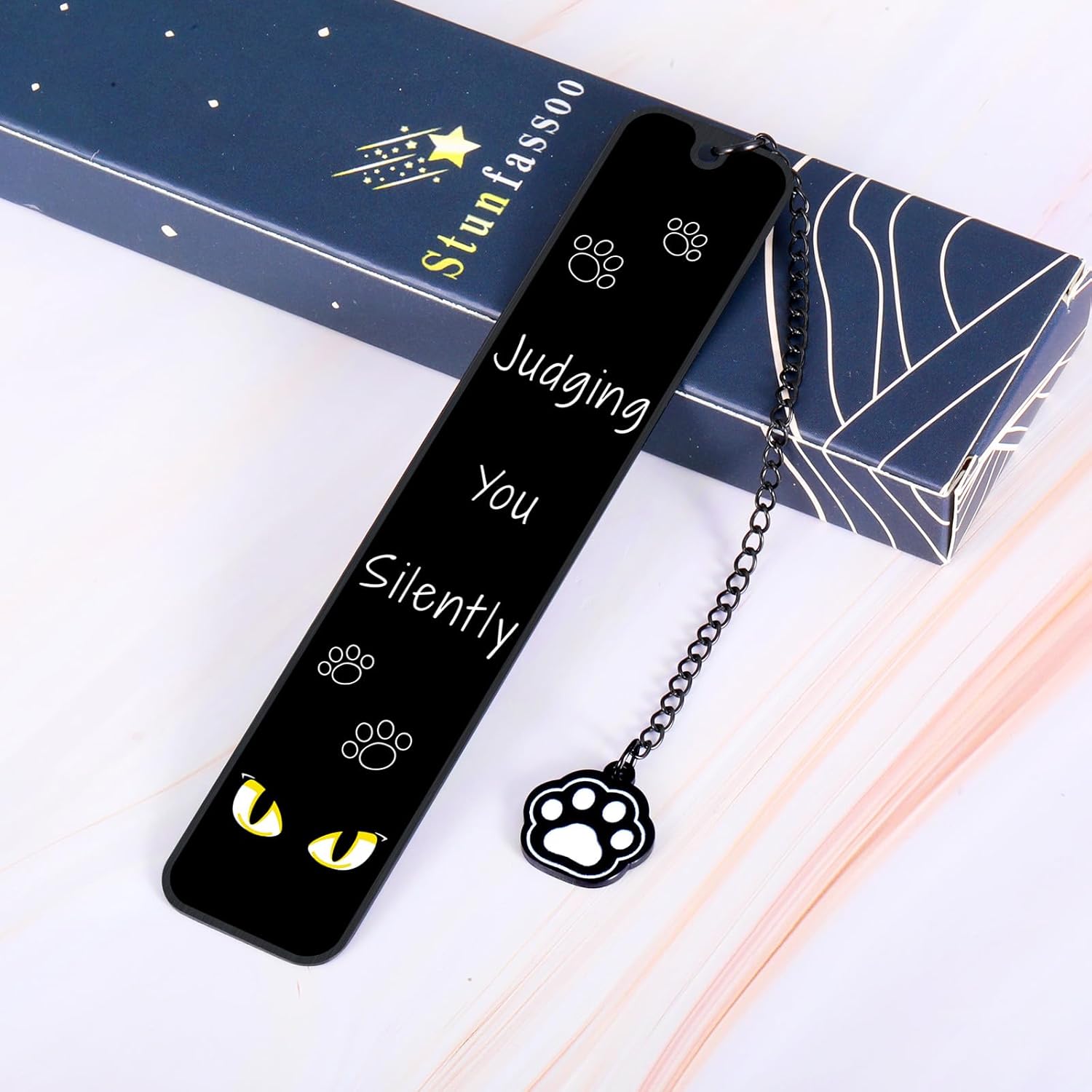 Cat Bookmark for Book Lover Gifts Valentines Day Book Reading Accessories Bookish Gifts for Women Men Bookworm Judging You Silently Metal Bookmarks for Women Reader Cat Lover Themed Bookworm Gift - Image 5