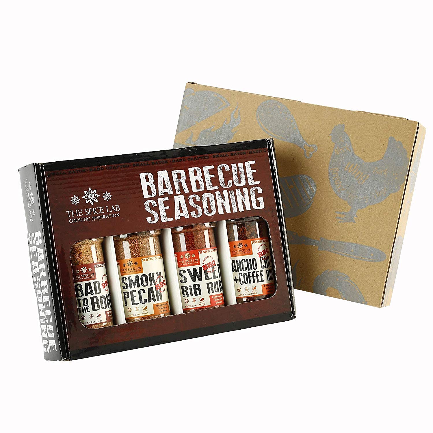 The Spice Lab BBQ Barbecue Spices and Seasonings Set - Ultimate Grilling Accessories Set - Gift Kit for Barbecues, Grilling, and Smoking - Great Gift for Men or Gift for Dad Made in the USA : Grocery & Gourmet Food
