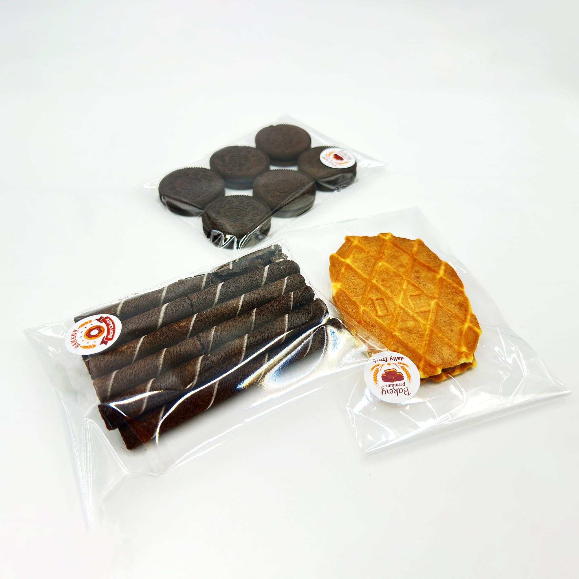 2 bolsas de celofán transparentes de varios tamaños, 1000 unidades, 4 x 6/5 x 7 pulgadas cada una 500 bolsas de galletas, bolsa de celofán resellable para empaquetar galletas, regalos, regalos,