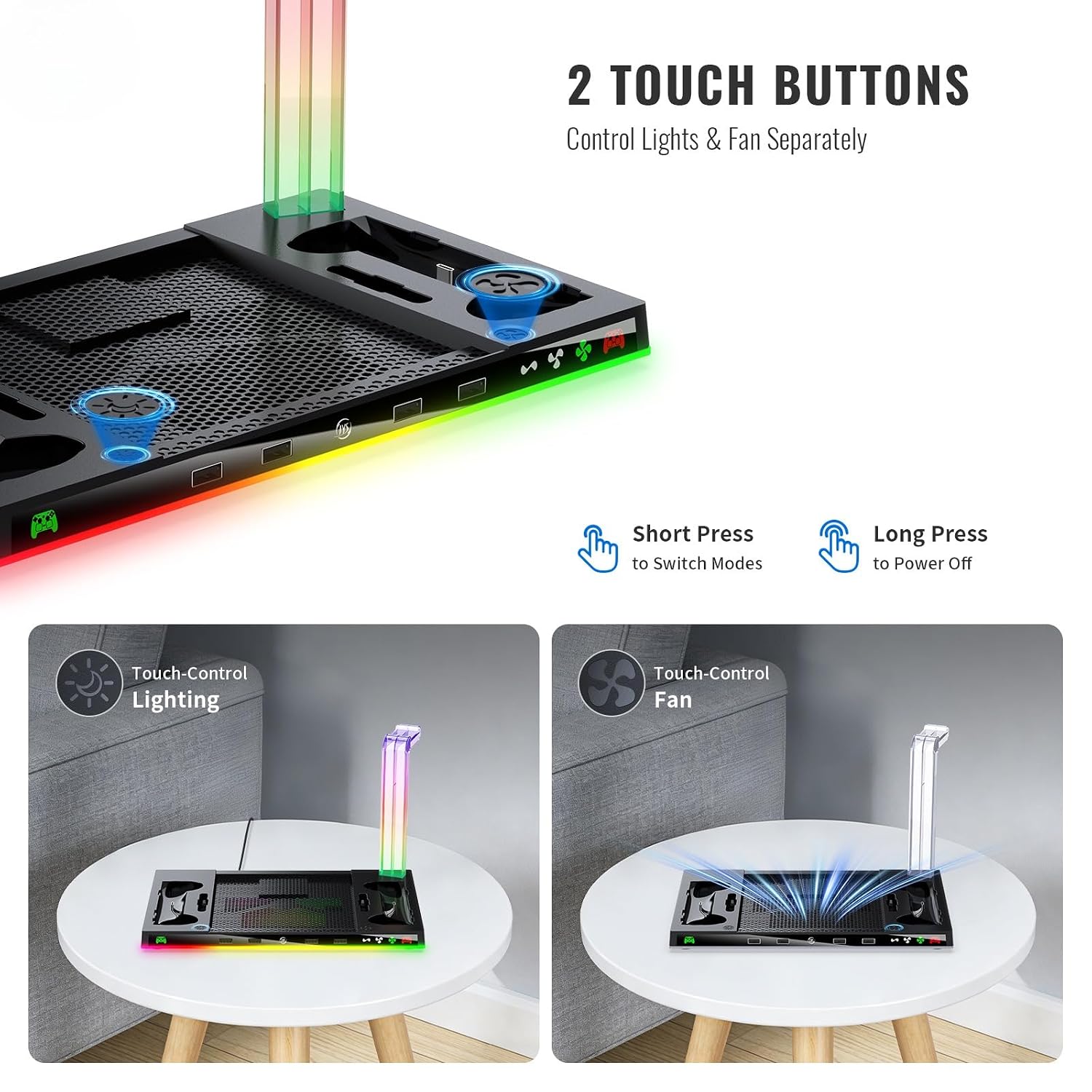 IFEEHE Multi-functional Cooling Base, for Steam Machine Steam Controller, Charging Dock Headphone Holder