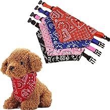 Dog Bandana Collar Set of 4 Cute Dog Collar Bib Red/Black/Blue/Pink Small Dogs, Medium Dogs, Large Dogs, Pet Supplies (S: Neck 9.4 - 15.7 inches (24 - 40 cm)