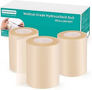 2Pcs Hydrocolloid Rolls For Wound Care (2in X 16ft), Cut-to-Size Hydrocolloid Bandages, Self-Adhesive, Ultra Absorbent, Waterproof, Medical-Grade For Burns, Blisters, Acne, First Aid Essential - View #2