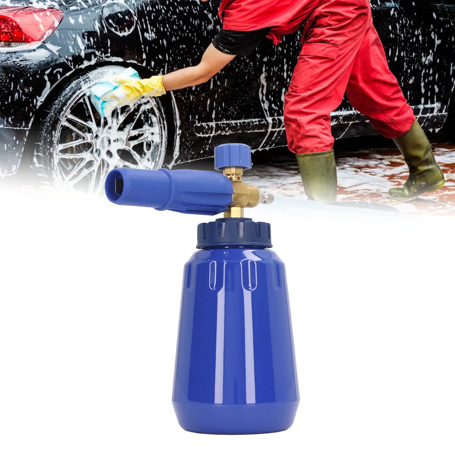 1L 4000psi Tool Daily Foam Cannon with 1/4in NPT Quick Connect Pressure Washer Foam Generator (Blue)