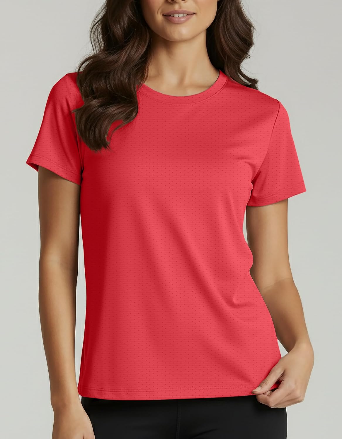 Real Essentials 5 Pack: Women's Breeze Tech Short Sleeve T-Shirts Athletic Tops Gym Workout Yoga Tennis Activewear (Plus) - Image 3