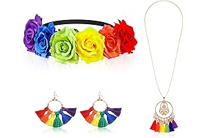 WILLBOND 3Pcs Rainbow Flower Crown Set