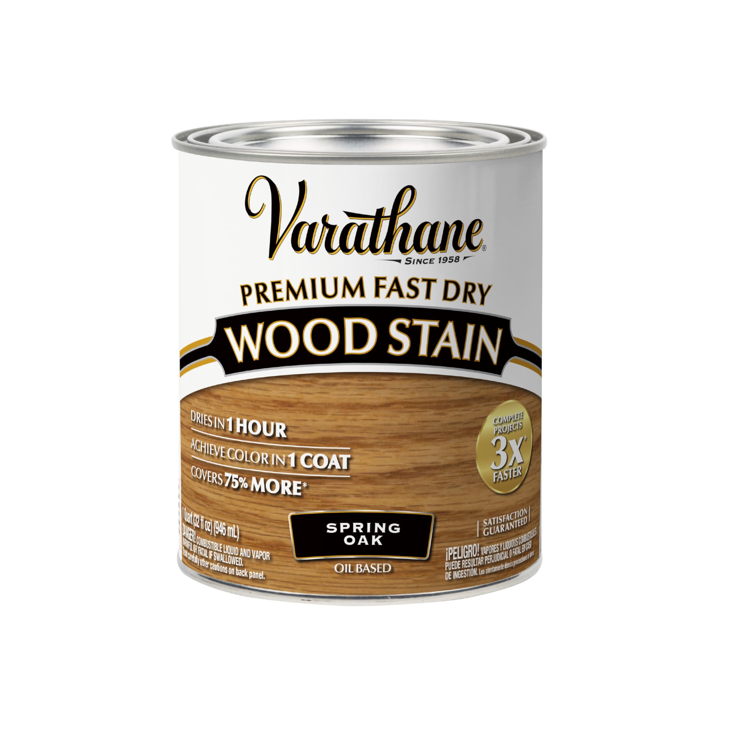 Rust-Oleum Varathane 262004 Premium Fast Dry Wood Stain, Spring Oak, (Quart/946ml)