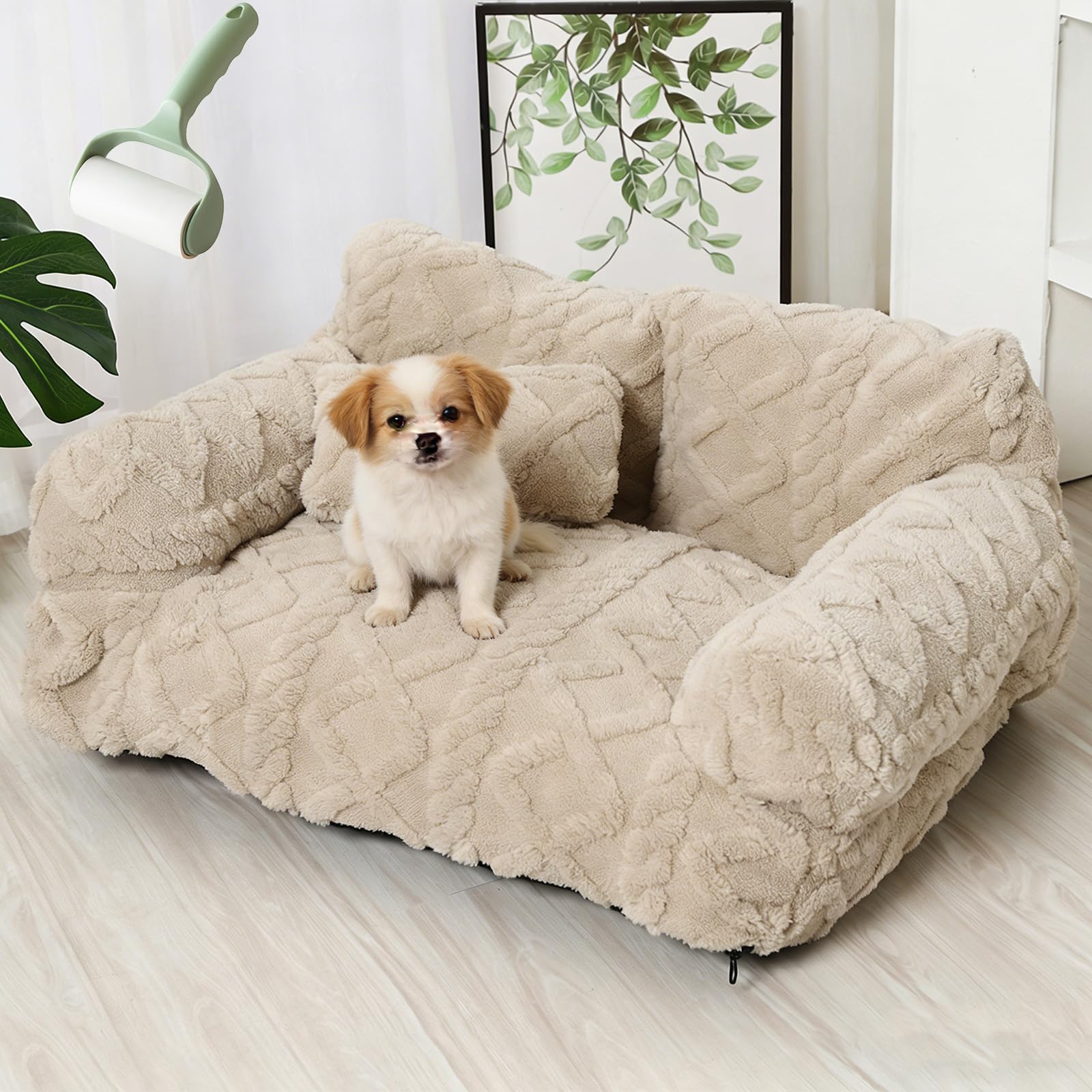 Qosigote Plush Calming Pet Sofa Bed, 2026 New Dog Sofa Bed, Removable And Washable, Flexibility And Grip Resistance, Supportive Dog Couch With Non-Slip Bottom, For Large Small Dogs & Cats (B,XL)