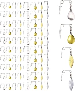 THE WHITE SHOP 80PCS Fishing Spinnerbaits Smooth Spoons Kit