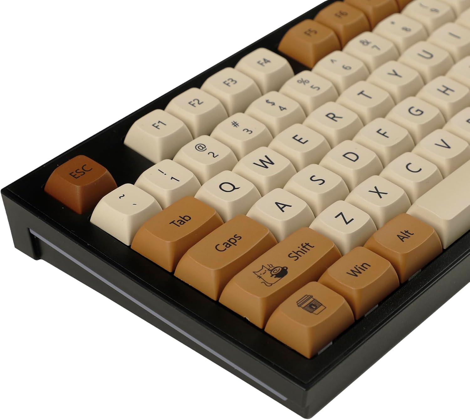 YMDK 138 ZDA Profile XDA v2 Dye Sub PBT Coffee Cat Keycaps for 104 TKL 60% 96 84 68 64 MX Switches Keyboard